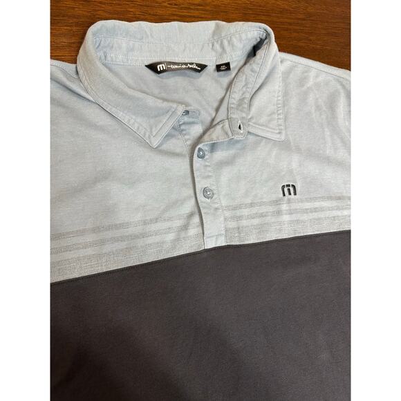 Travis Matthew Pima Cotton Blend Golf Polo Men XXL Blue Preppy Academia Twee - Picture 9 of 9